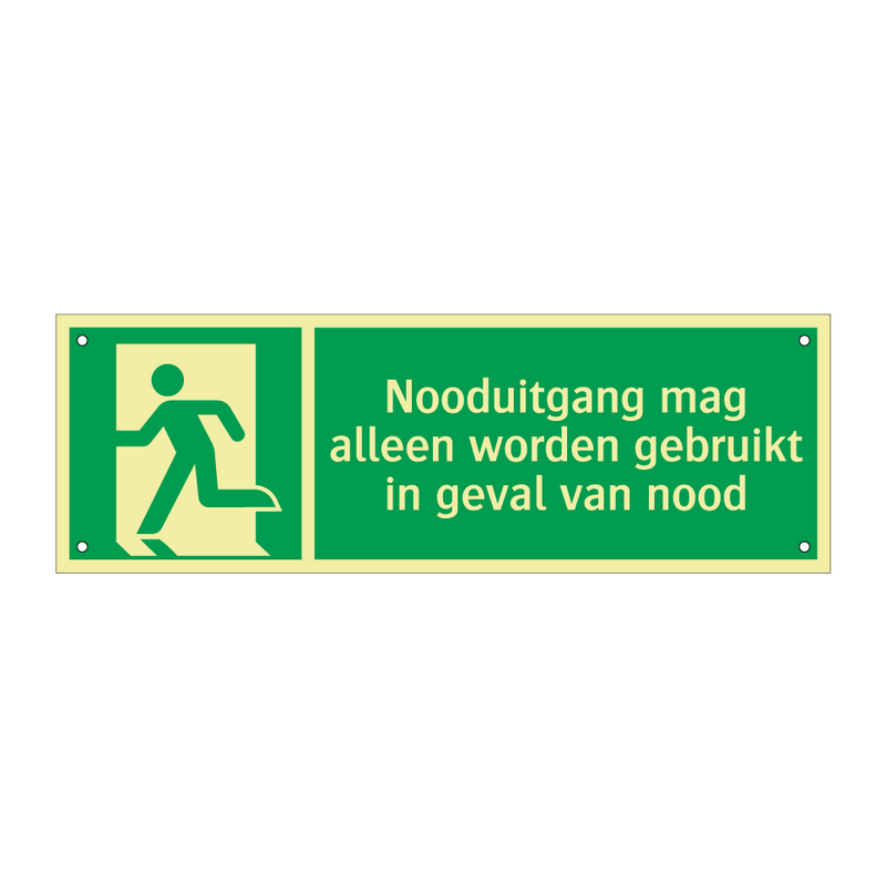 Nooduitgang mag alleen worden gebruikt in geval van nood