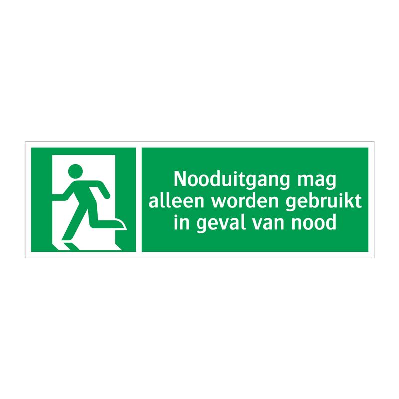 Nooduitgang mag alleen worden gebruikt in geval van nood