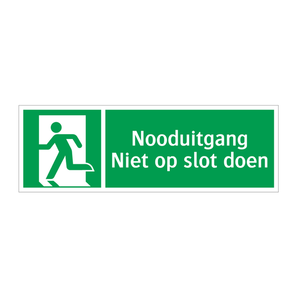 Nooduitgang Niet op slot doen