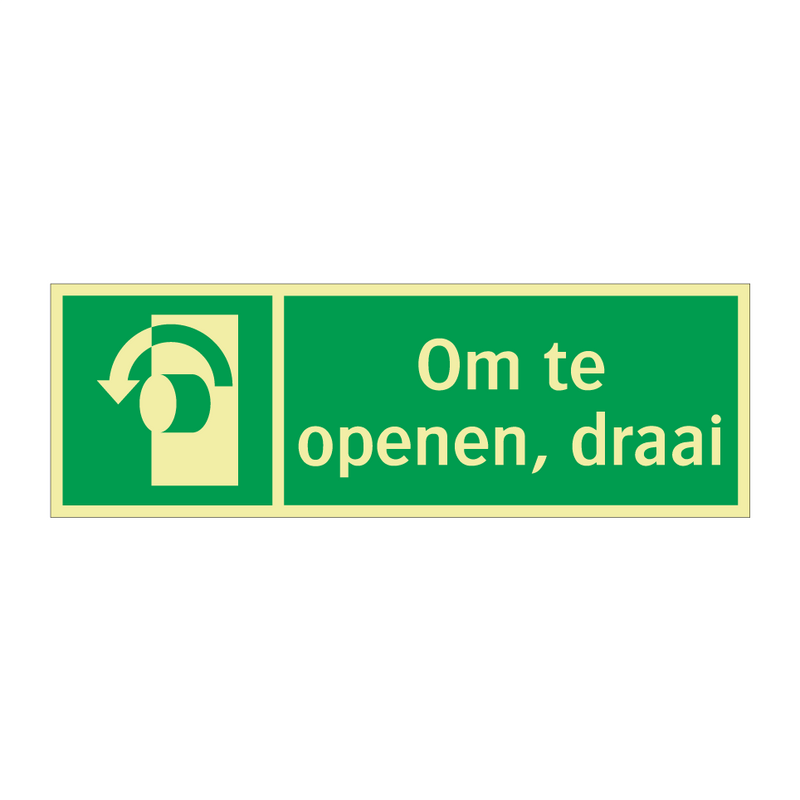 Om te openen, draai