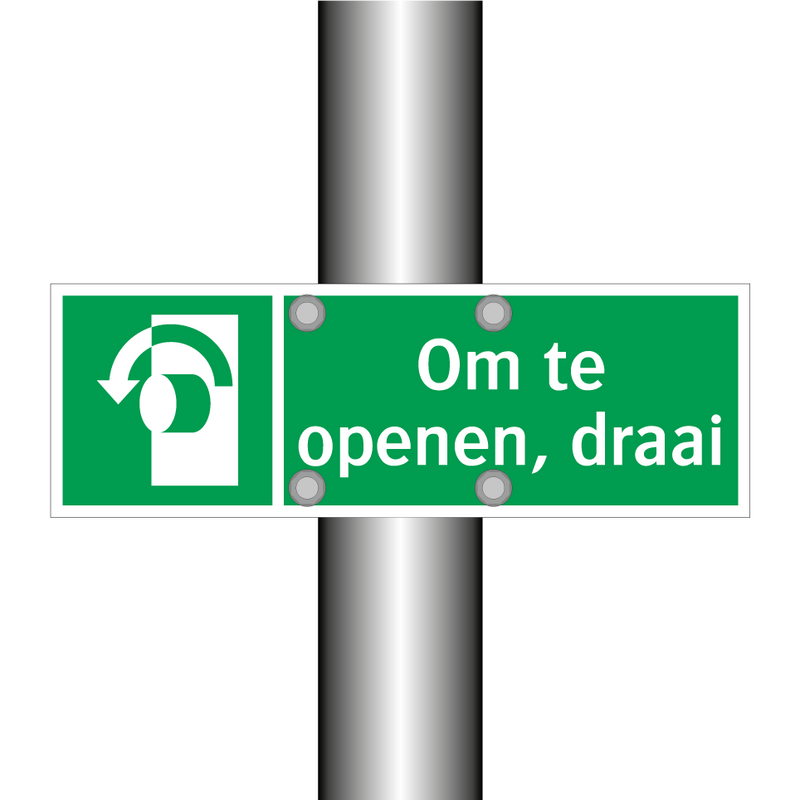 Om te openen, draai