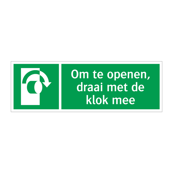 Om te openen, draai met de klok mee