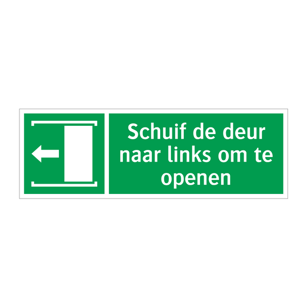 Schuif de deur naar links om te openen