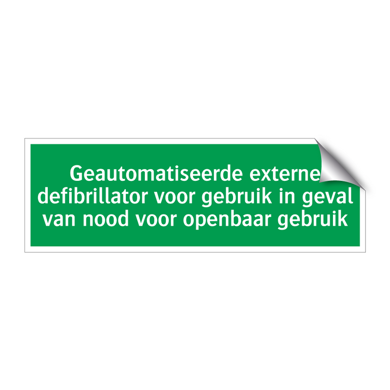 Geautomatiseerde externe defibrillator voor gebruik in geval van nood voor openbaar gebruik