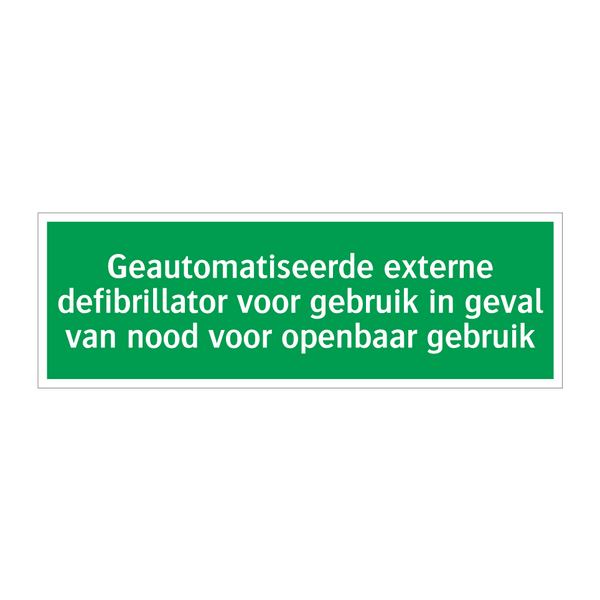 Geautomatiseerde externe defibrillator voor gebruik in geval van nood voor openbaar gebruik