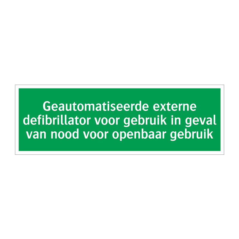 Geautomatiseerde externe defibrillator voor gebruik in geval van nood voor openbaar gebruik