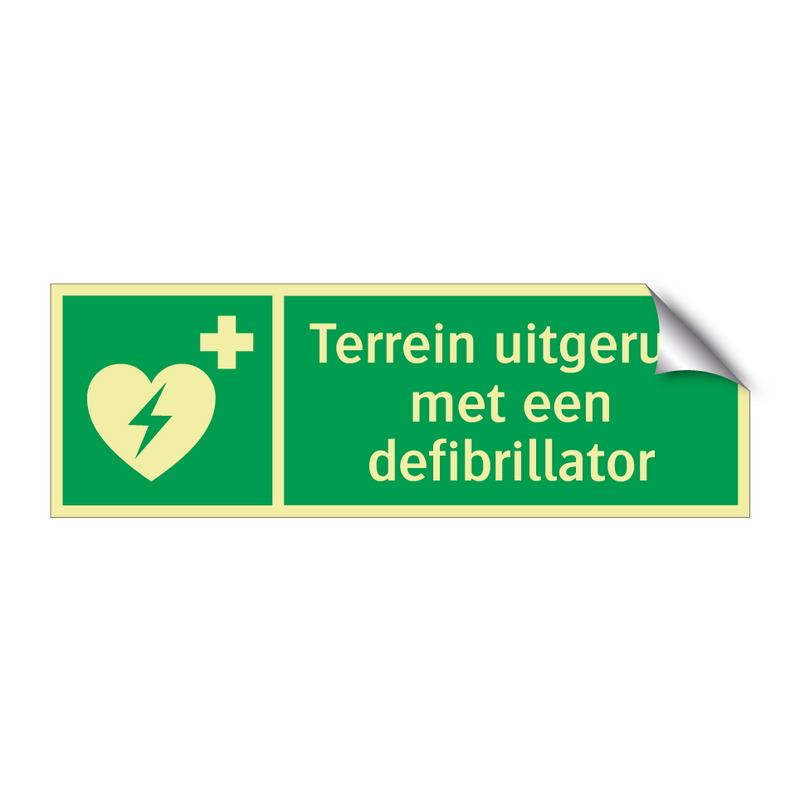 Terrein uitgerust met een defibrillator