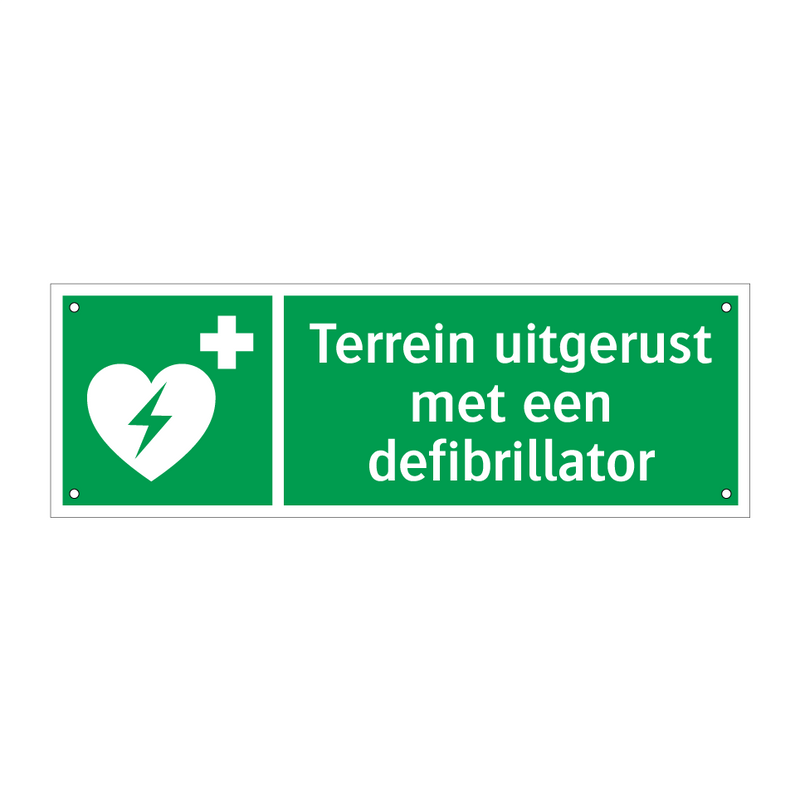 Terrein uitgerust met een defibrillator