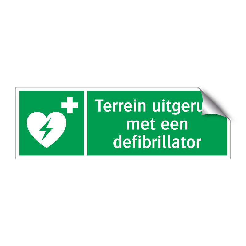 Terrein uitgerust met een defibrillator