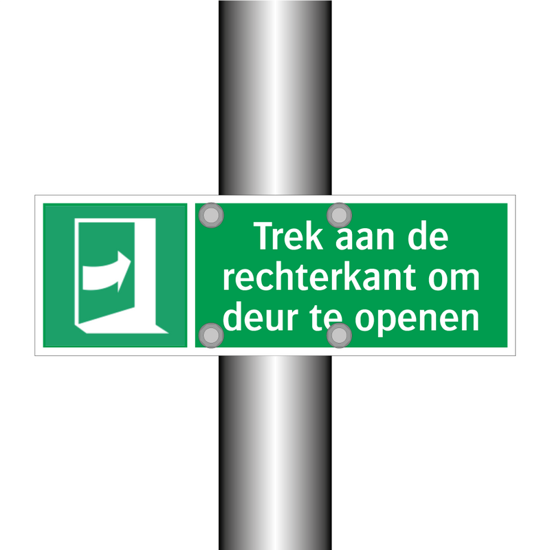 Trek aan de rechterkant om deur te openen