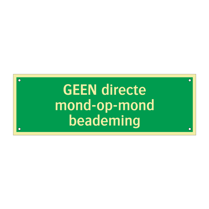 GEEN directe mond-op-mond beademing