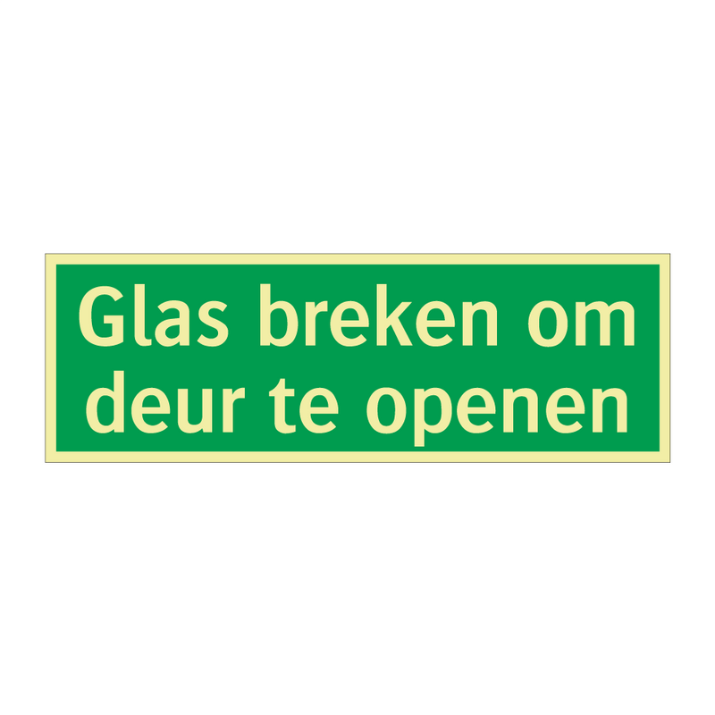 Glas breken om deur te openen