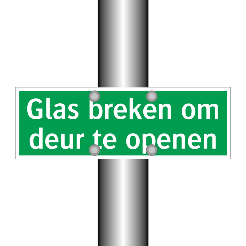 Glas breken om deur te openen