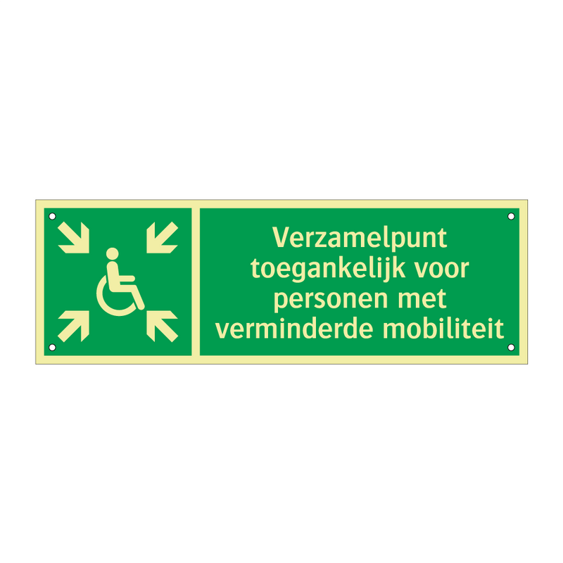 Verzamelpunt toegankelijk voor personen met verminderde mobiliteit