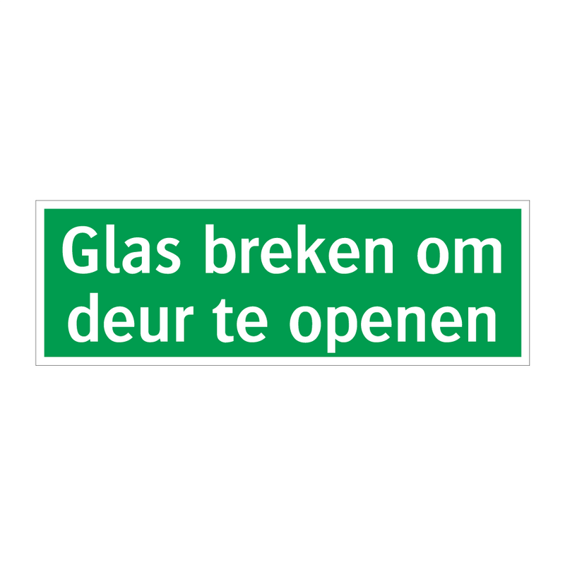 Glas breken om deur te openen