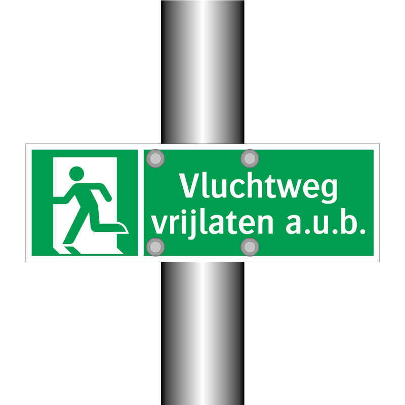 Vluchtweg vrijlaten a.u.b.