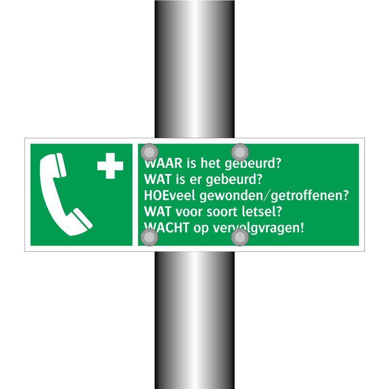 WAAR is het gebeurd? WAT is er gebeurd? HOEveel gewonden/getroffenen? WAT voor soort letsel? WACHT op vervolgvragen!