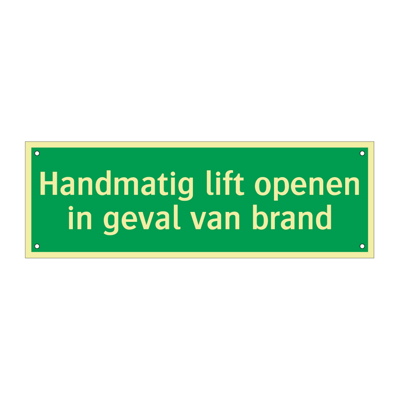 Handmatig lift openen in geval van brand