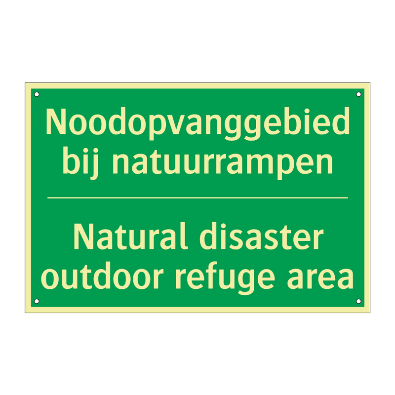 Noodopvanggebied bij natuurrampen /.../ - Natural disaster outdoor /.../