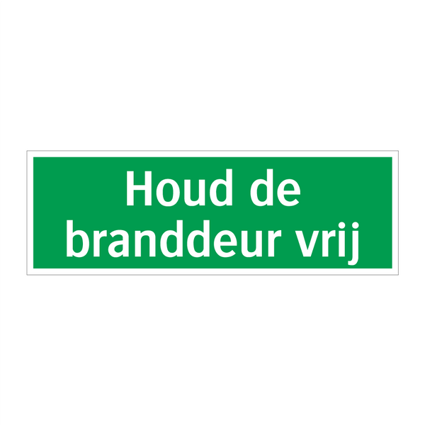 Houd de branddeur vrij