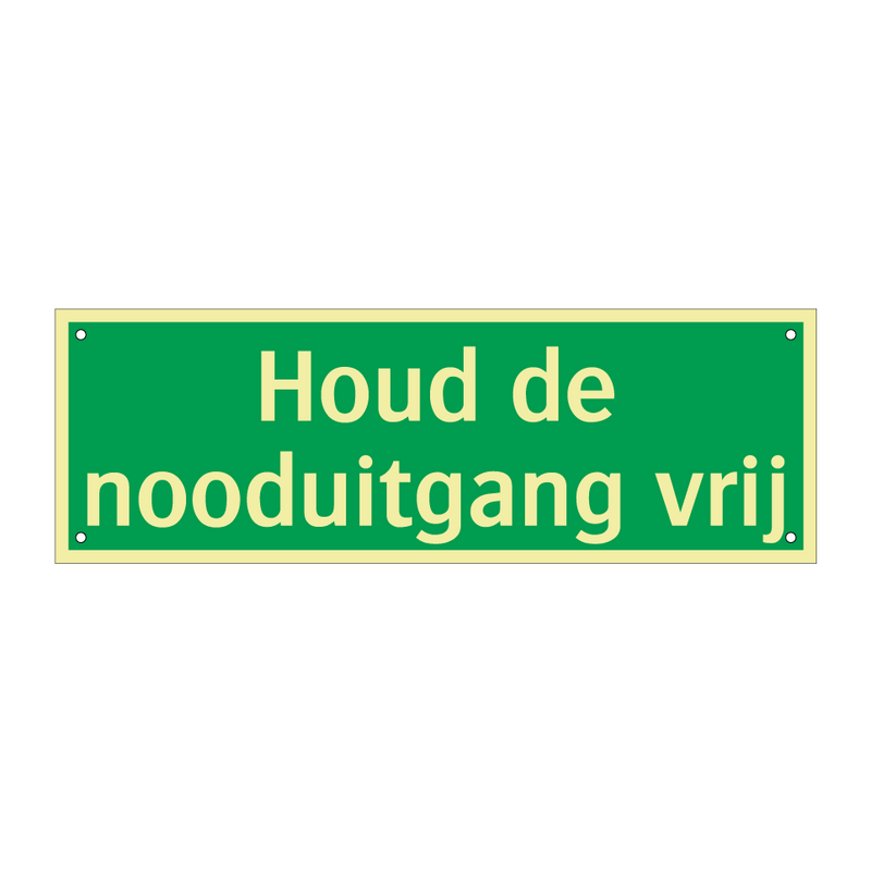 Houd de nooduitgang vrij