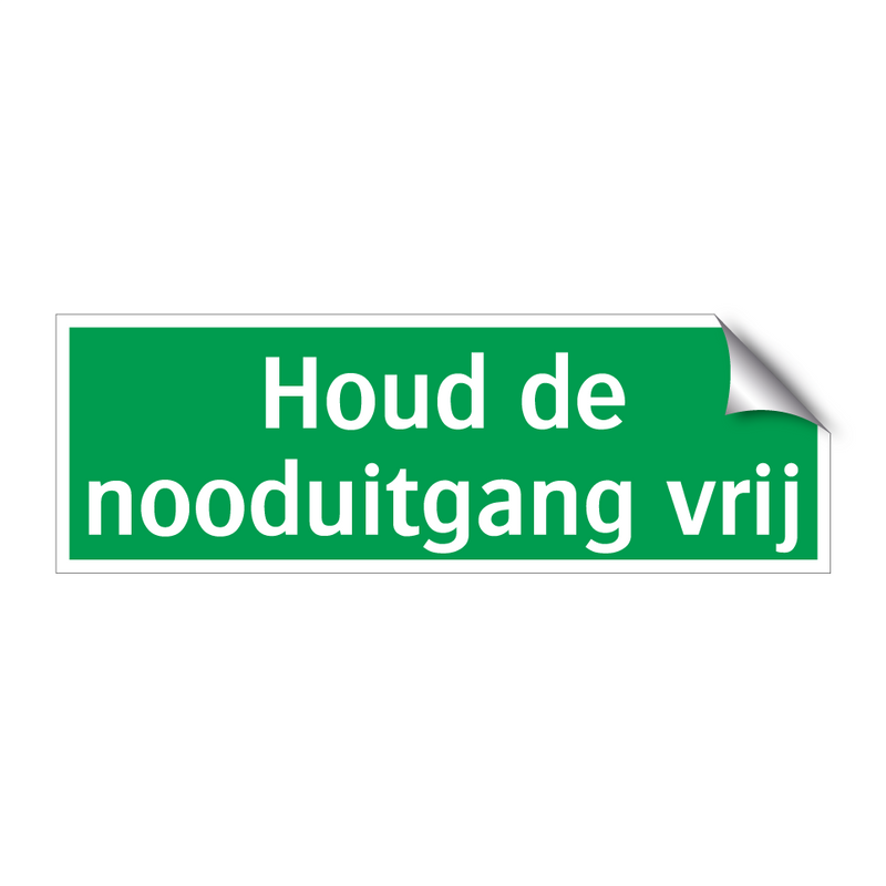 Houd de nooduitgang vrij