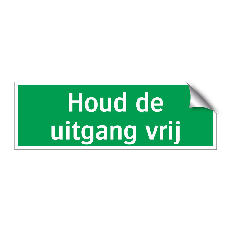 Houd de uitgang vrij