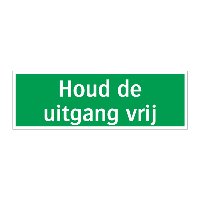 Houd de uitgang vrij