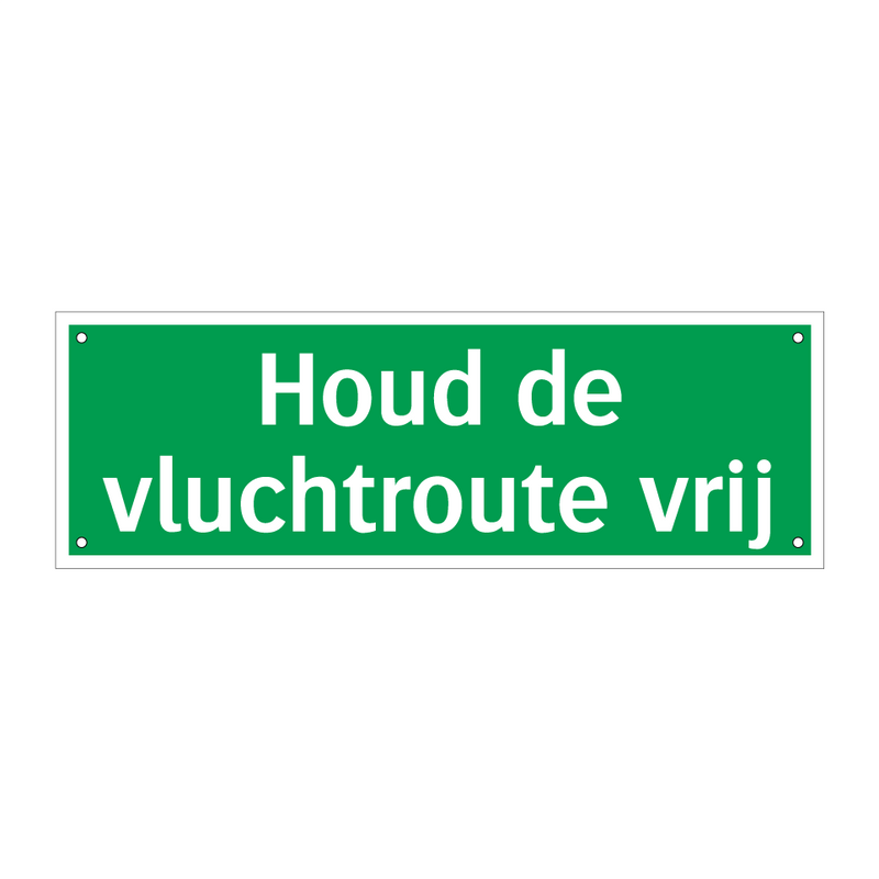 Houd de vluchtroute vrij