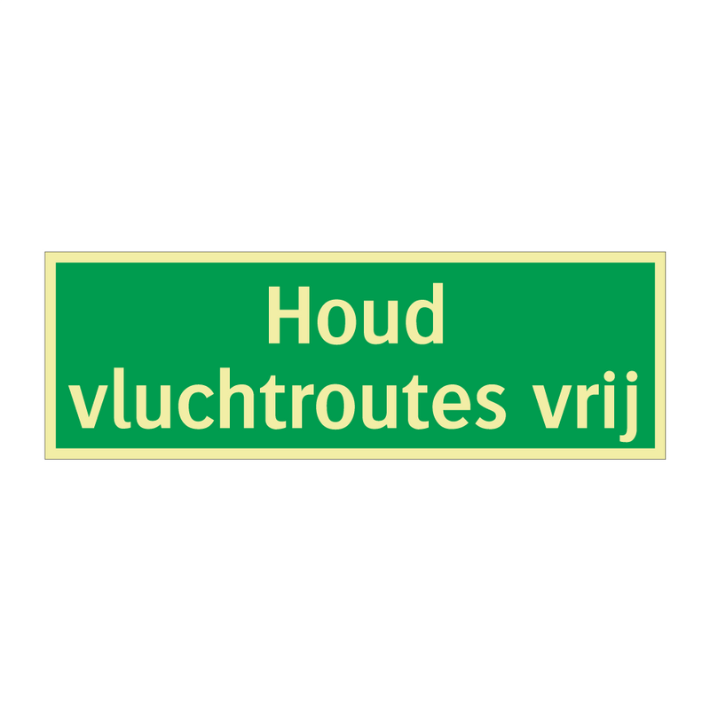 Houd vluchtroutes vrij