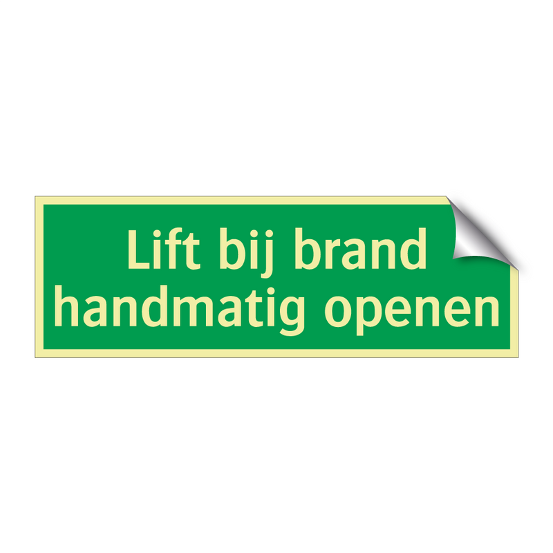 Lift bij brand handmatig openen & Lift bij brand handmatig openen & Lift bij brand handmatig openen