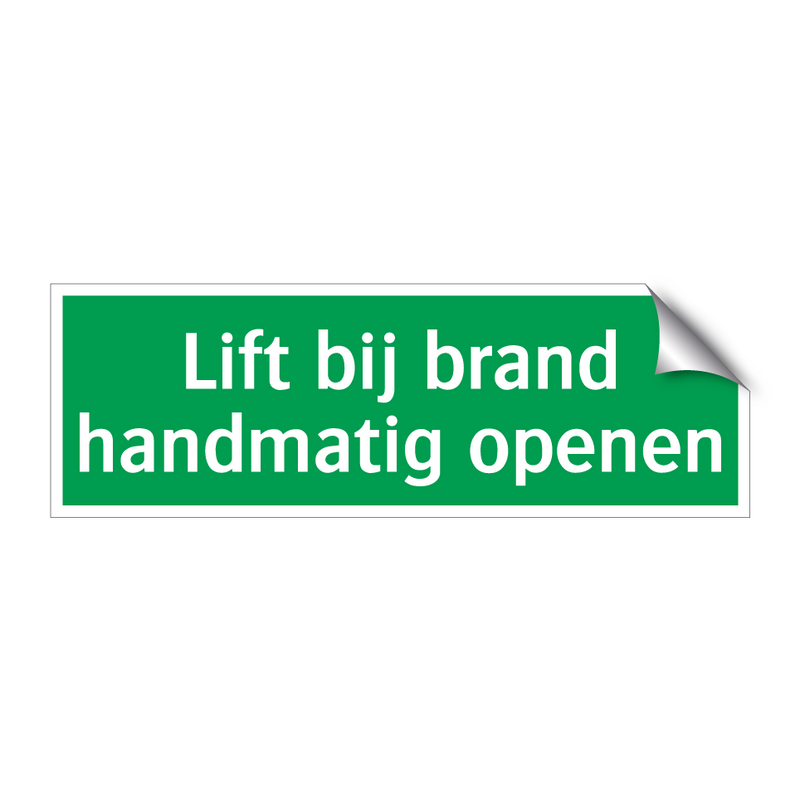 Lift bij brand handmatig openen & Lift bij brand handmatig openen & Lift bij brand handmatig openen