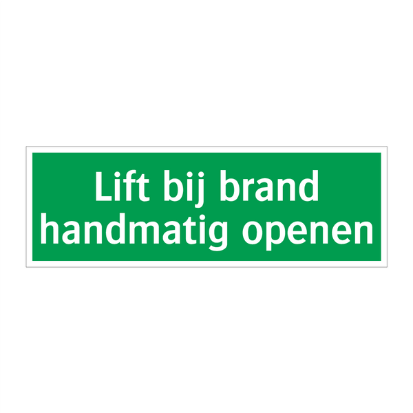 Lift bij brand handmatig openen & Lift bij brand handmatig openen & Lift bij brand handmatig openen