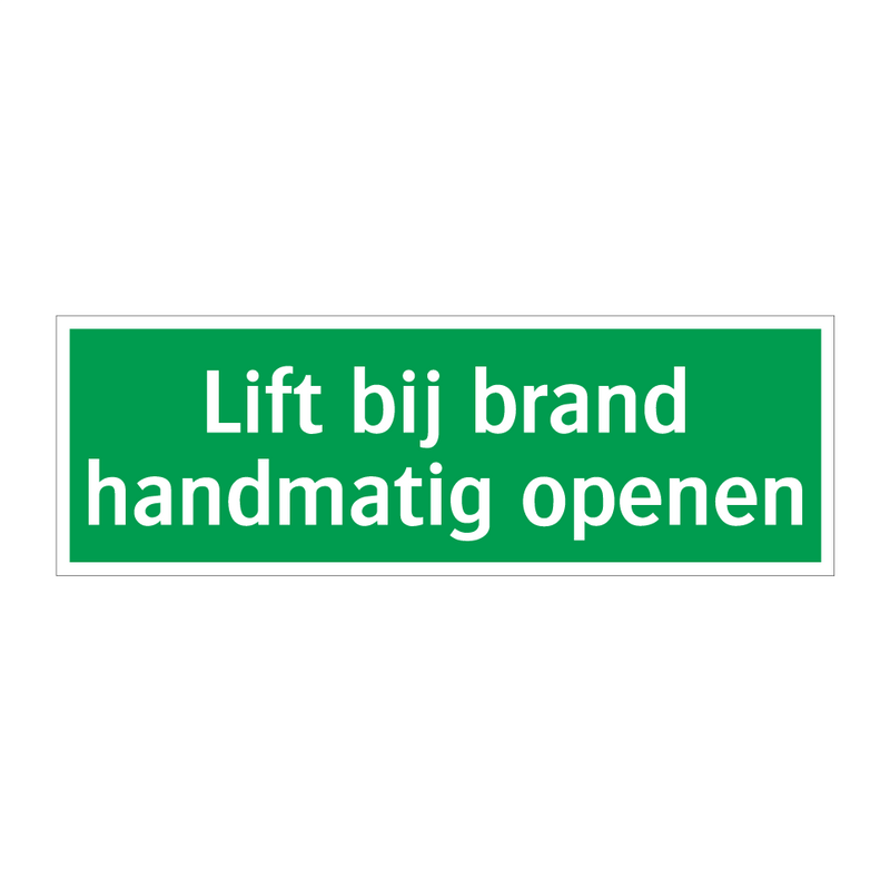 Lift bij brand handmatig openen & Lift bij brand handmatig openen & Lift bij brand handmatig openen