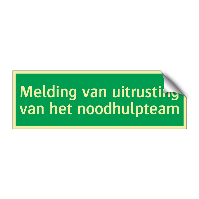 Melding van uitrusting van het noodhulpteam