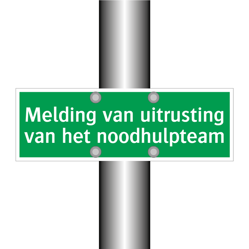 Melding van uitrusting van het noodhulpteam