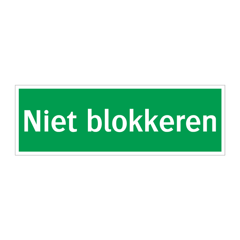 Niet blokkeren