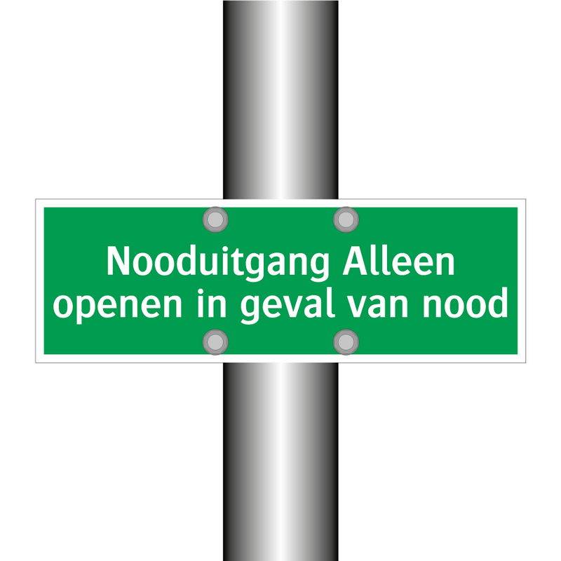 Nooduitgang Alleen openen in geval van nood