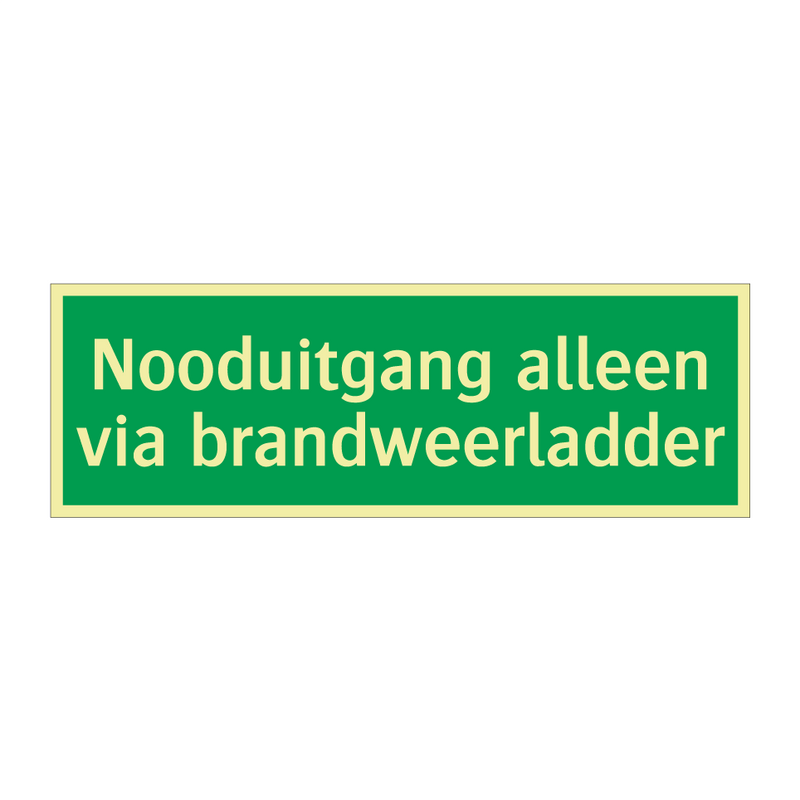 Nooduitgang alleen via brandweerladder