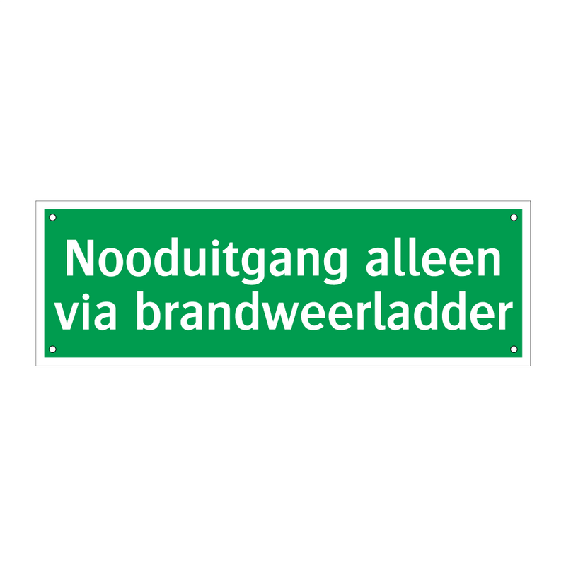 Nooduitgang alleen via brandweerladder