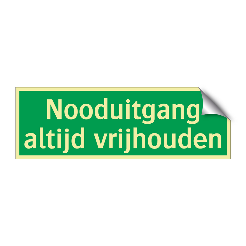 Nooduitgang altijd vrijhouden