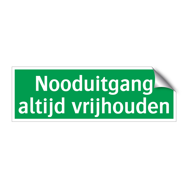 Nooduitgang altijd vrijhouden