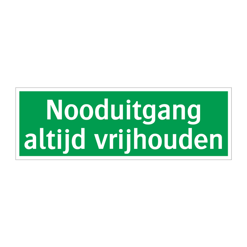 Nooduitgang altijd vrijhouden