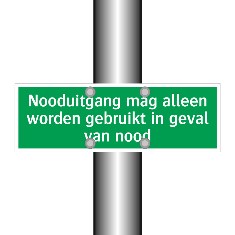 Nooduitgang mag alleen worden gebruikt in geval van nood