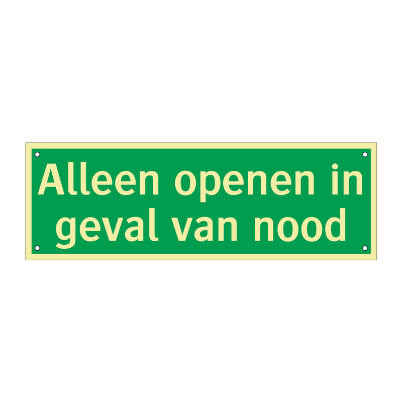 Alleen openen in geval van nood