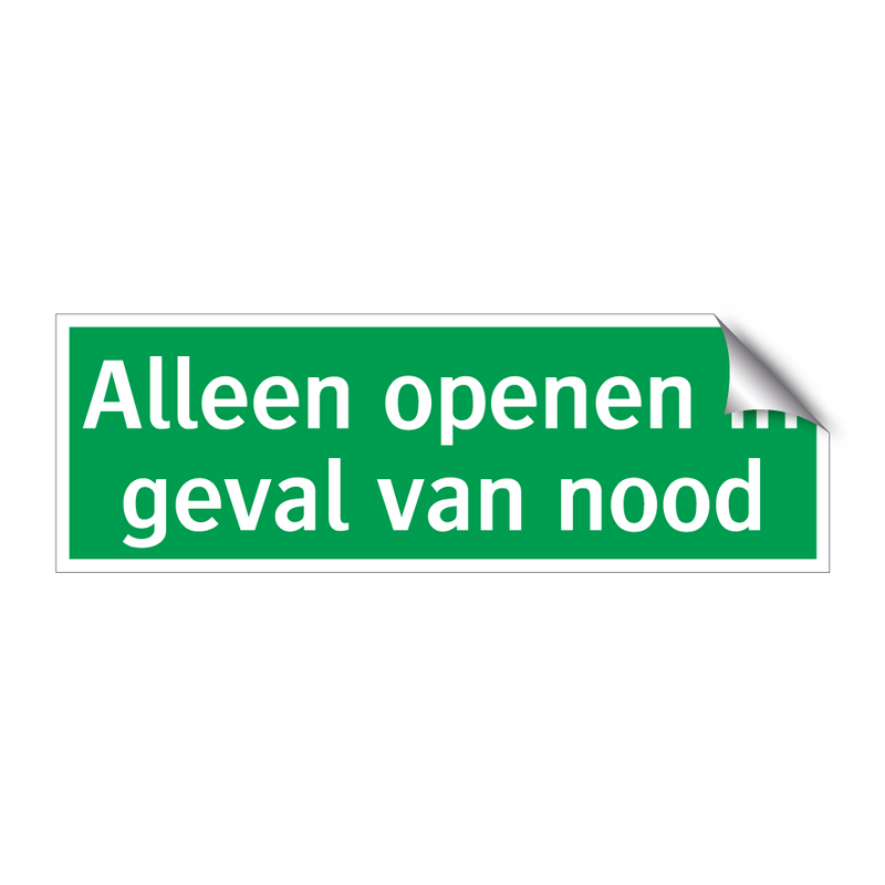 Alleen openen in geval van nood