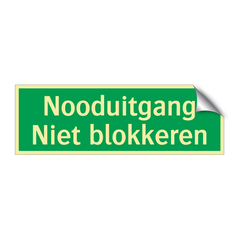 Nooduitgang Niet blokkeren