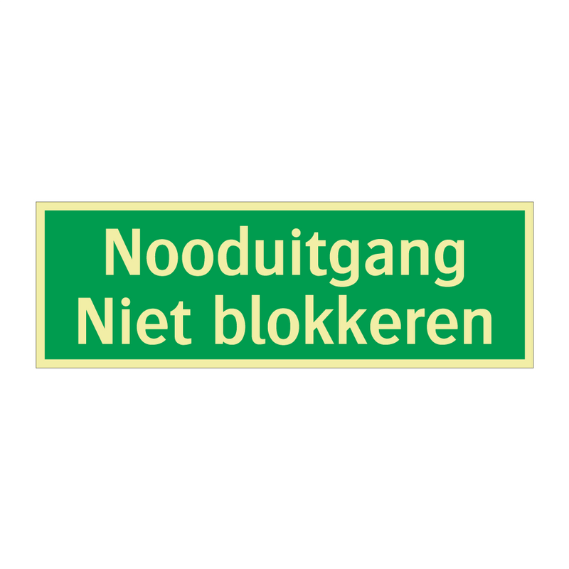 Nooduitgang Niet blokkeren