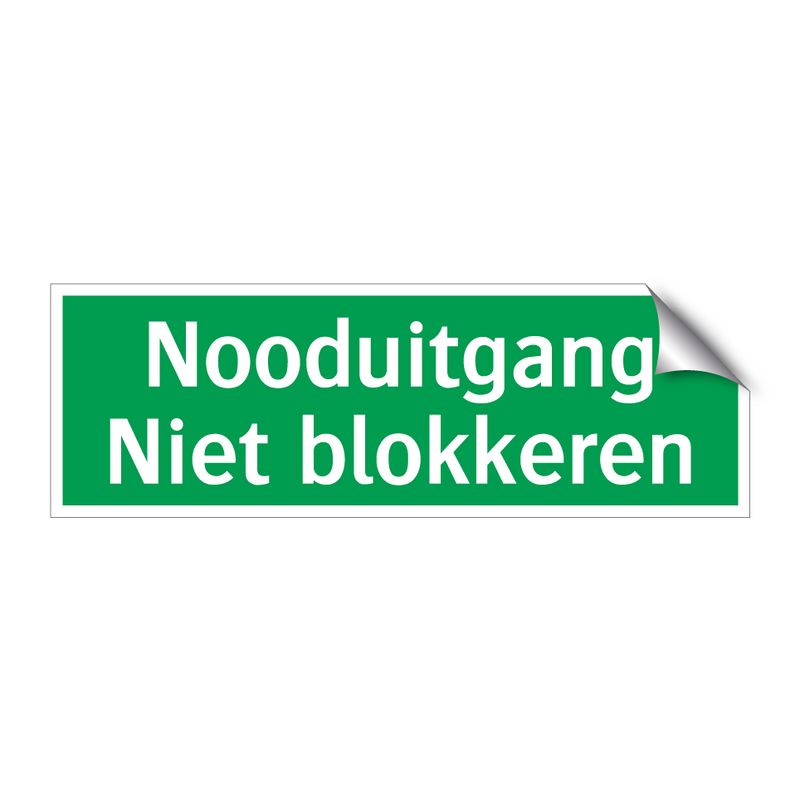 Nooduitgang Niet blokkeren