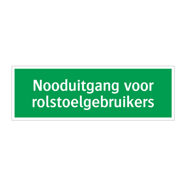 Nooduitgang voor rolstoelgebruikers